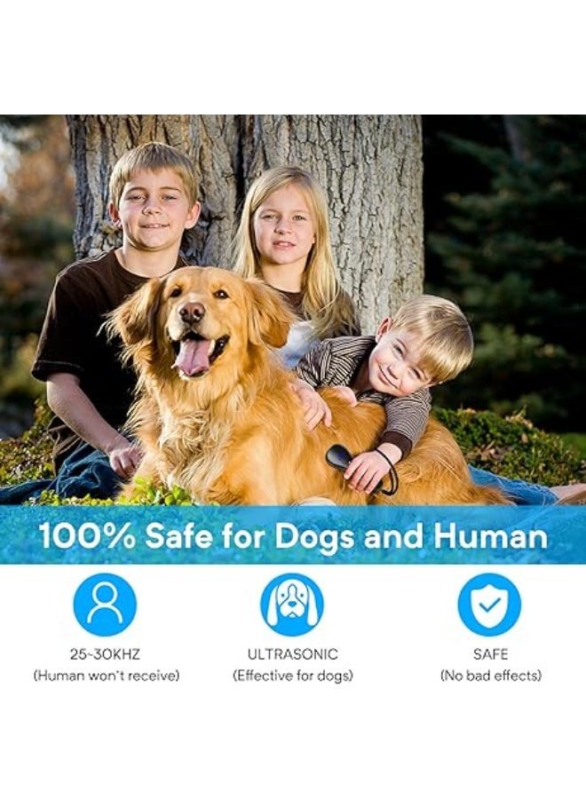 جهاز التحكم في نباح الكلاب اهوج قابل لاعادة الشحن بالموجات فوق الصوتية 2 في 1 تدريب الكلاب ومنع النباح نطاق 5 متر 16.4 قدم ترددين 25 و30 كيلو هرتز آمن بدون صدمات محمول داخلي وخارجي اسود - Image 5